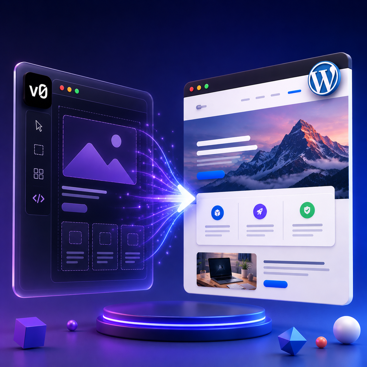 v0.dev to WordPress